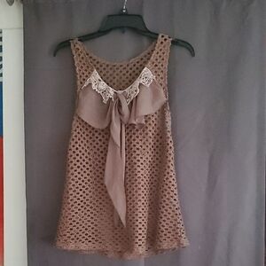 Elegant Lace Bow Top